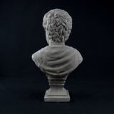 Buste de Marc-Aurèle César adolescent en terre cuite patine grise XXème
