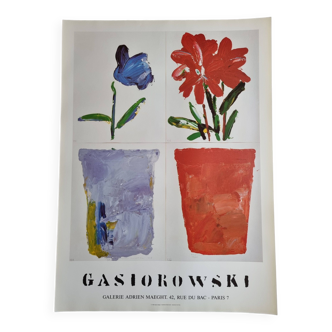 Affiche d'exposition originale d'après Gérard Gasiorowski (1995), 74 x 54 cm