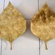 Paire d'appliques feuilles métal doré année 70/80