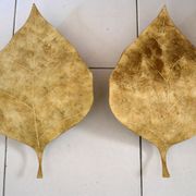 Pair of gold metal leaf wall lights from the 70s/80s.