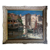 Painting hsp pierre mandonnet (1891-1970) "the mirror with birds - martigues