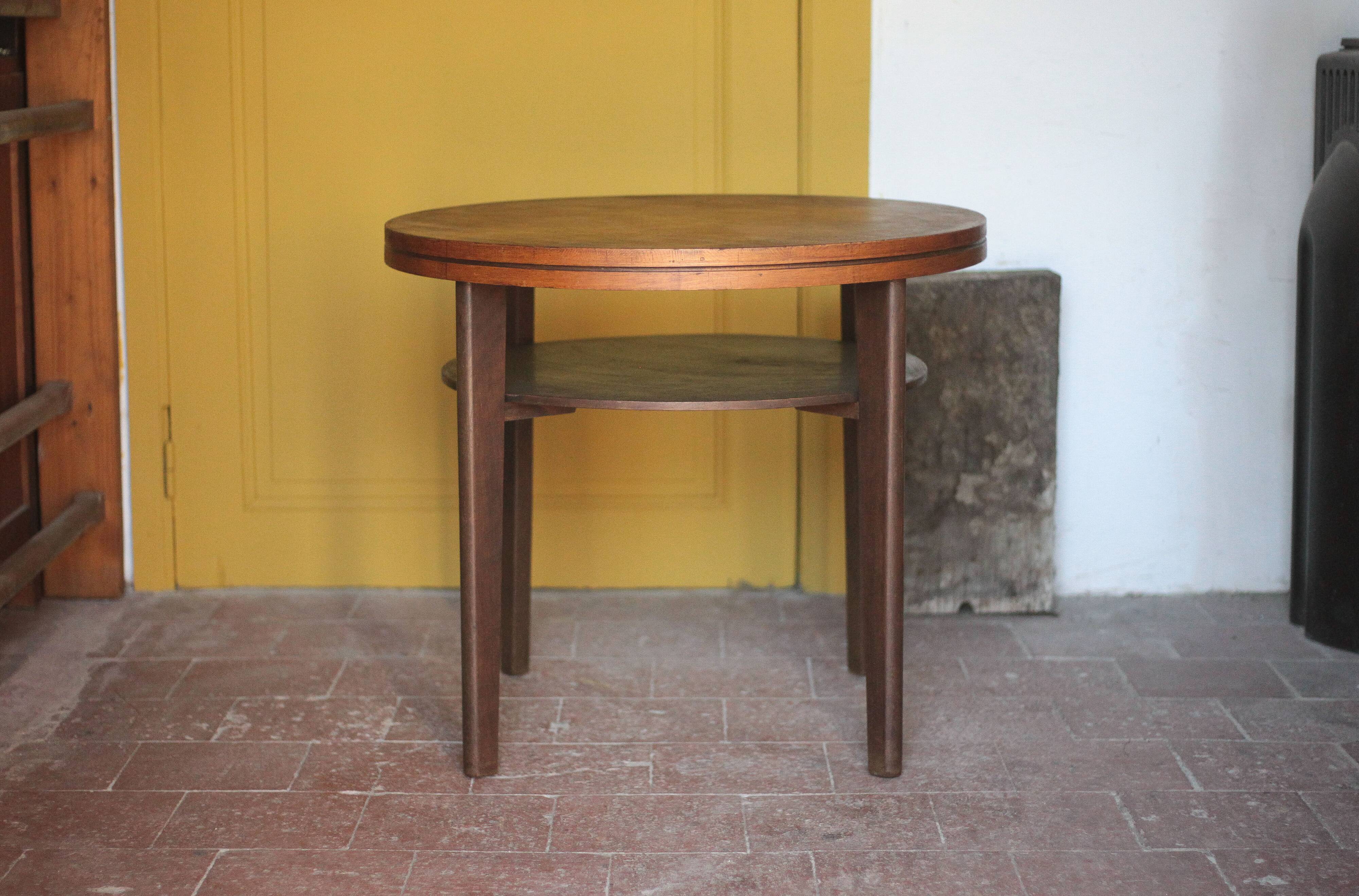 Vintage table, wooden table, two-tier table, living room table, side table.