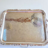Old flat tray of service Christofle model rockeries silver metal