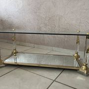 Hollywood Regency Glass Coffee Table