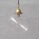 Clear italian mid-century glass and brass pendant light