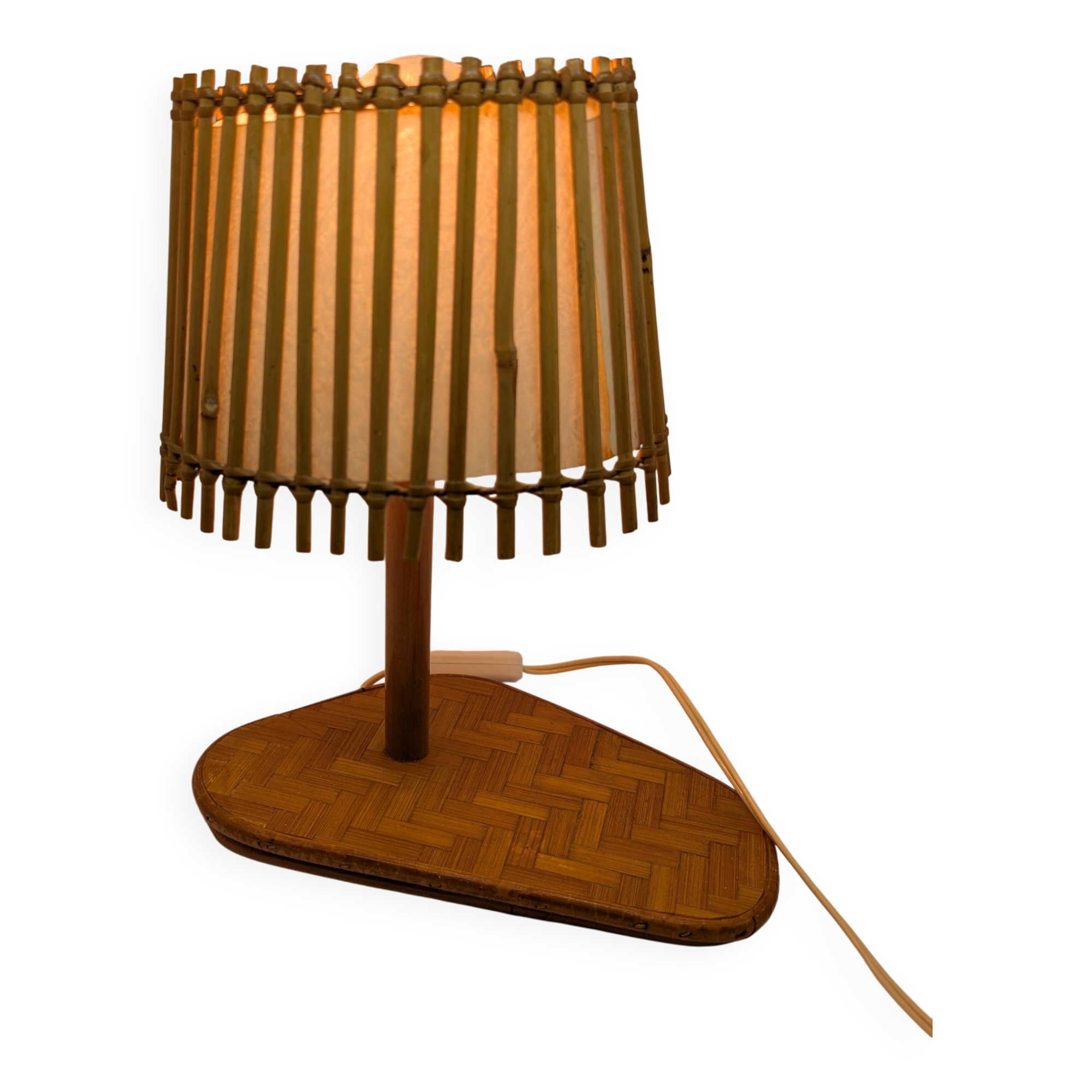 Superb vintage rattan lamp