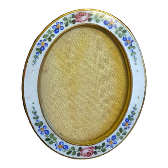 Enamel frame painted rose patterns for family portrait