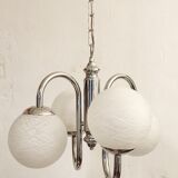 Metal and glass pendant lamp, Italy, 1970s