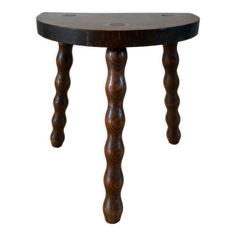 Tripod stool of cowherd in pearl wood 30s