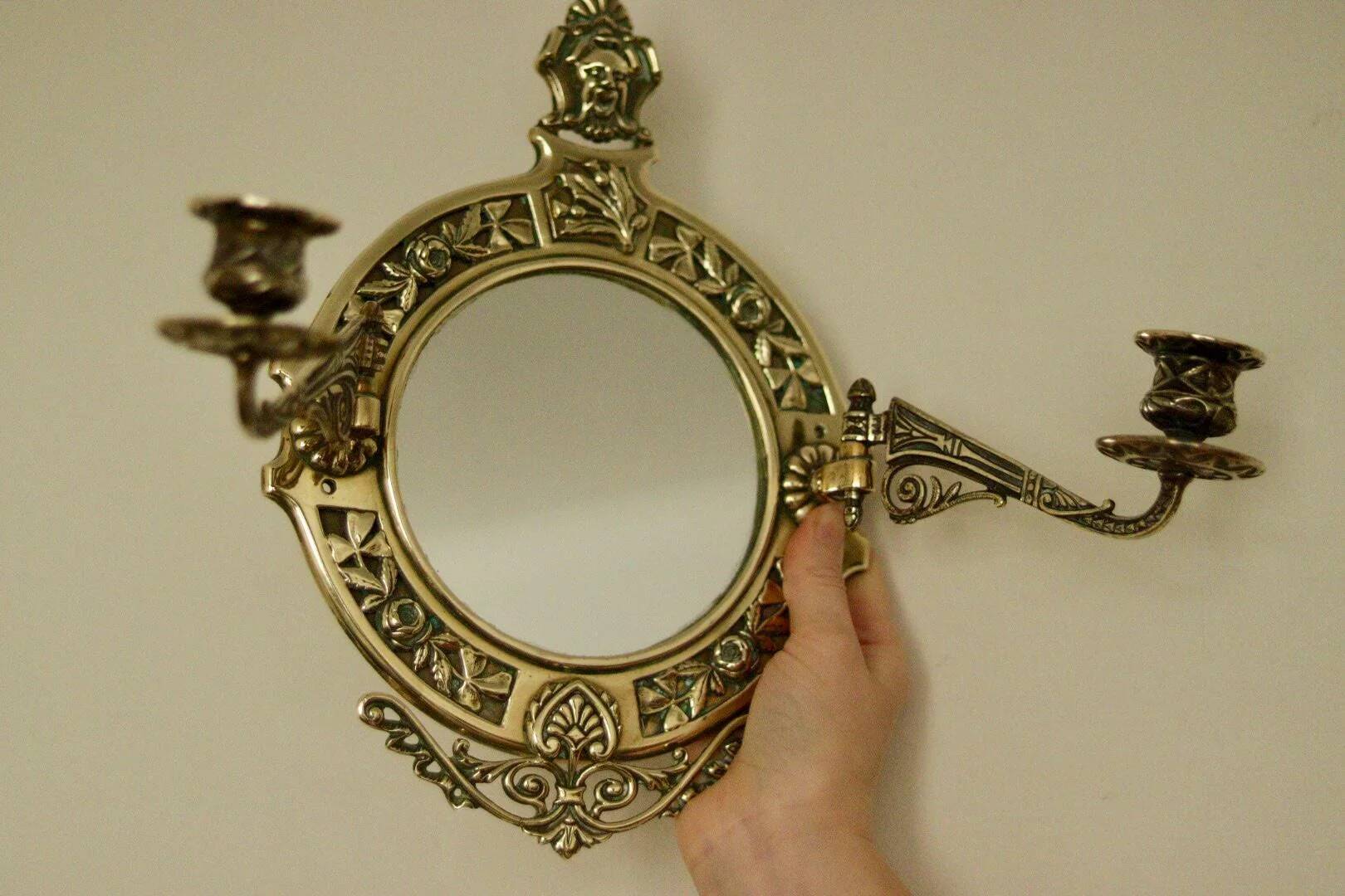 Single vintage Swedish brass sconce