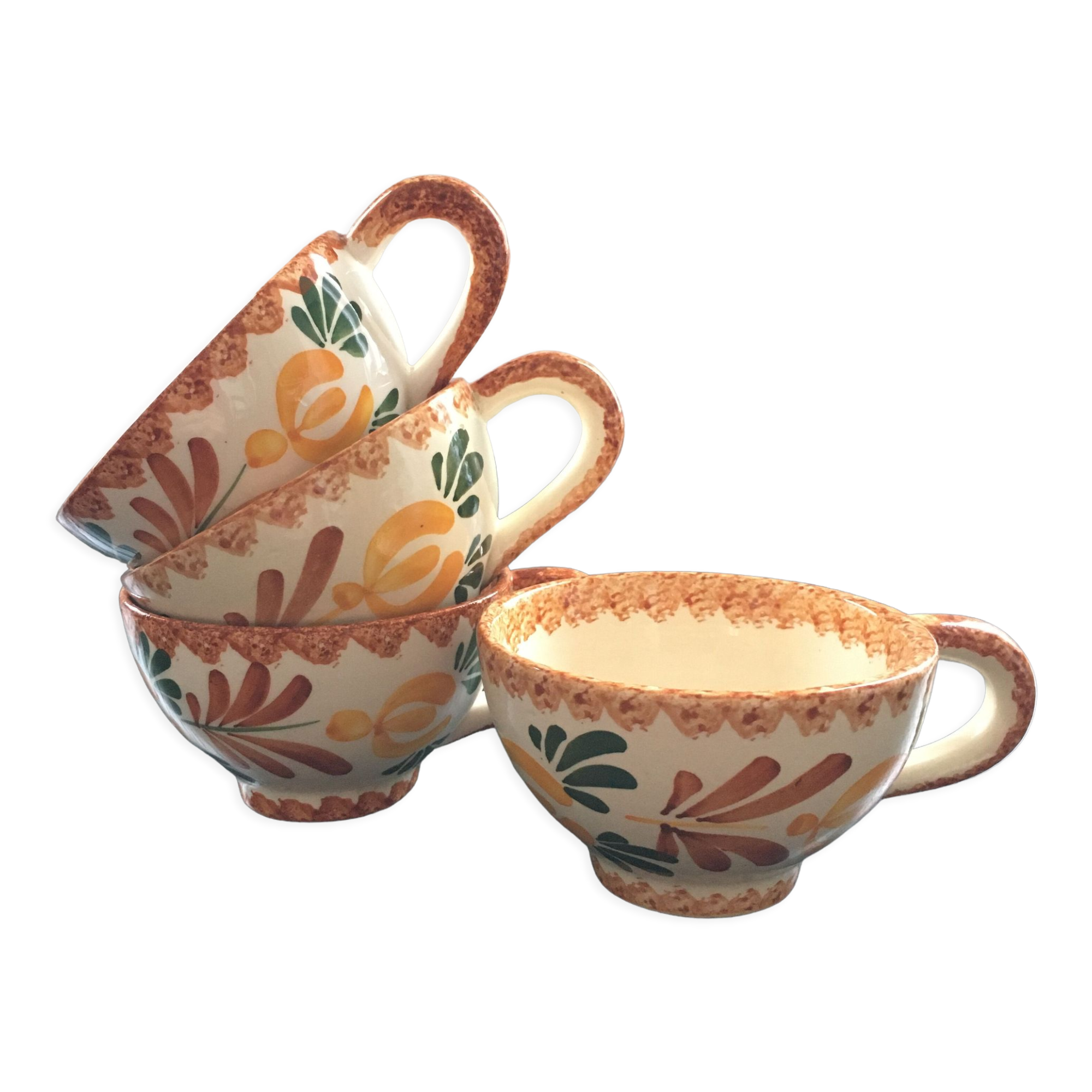 Set of 4 floral cider bowls