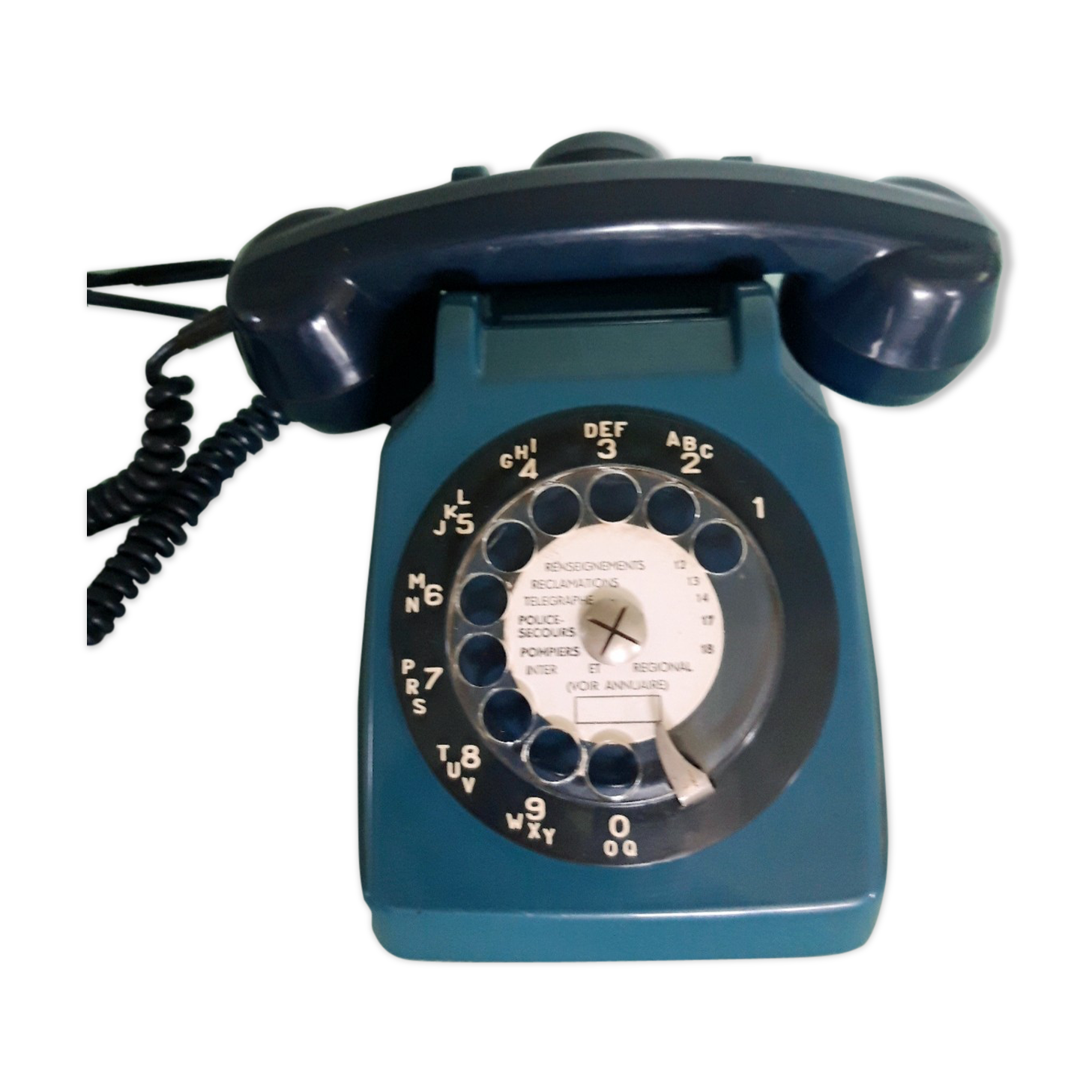 Blue vintage phone