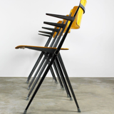 Vintage Pyramid chairs with armrests by Wim Rietveld