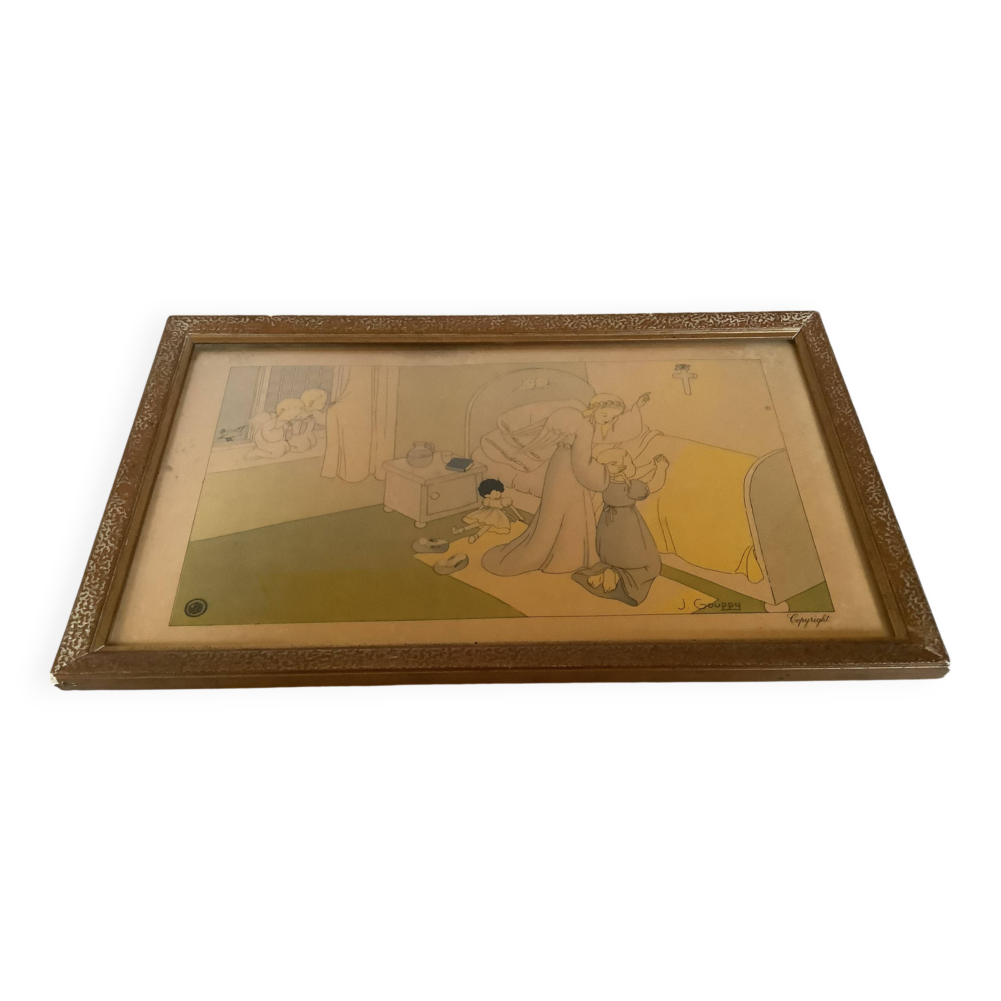 Old religious illustration frame