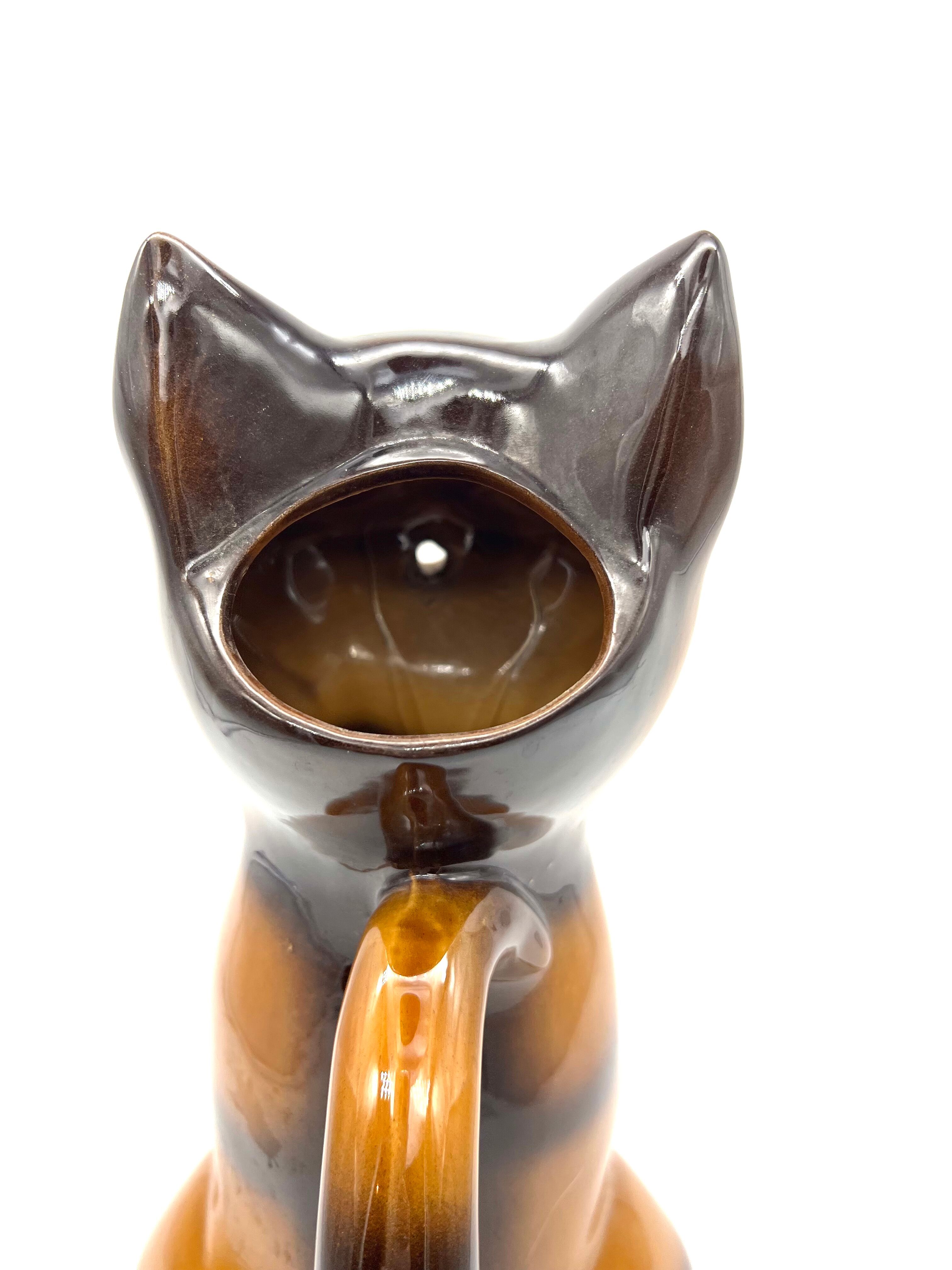 Pitcher slurry cat in faience