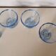 Set of glasses, coupe, ice cream, Normandy hole, cooked wine, digestives, art deco, blue