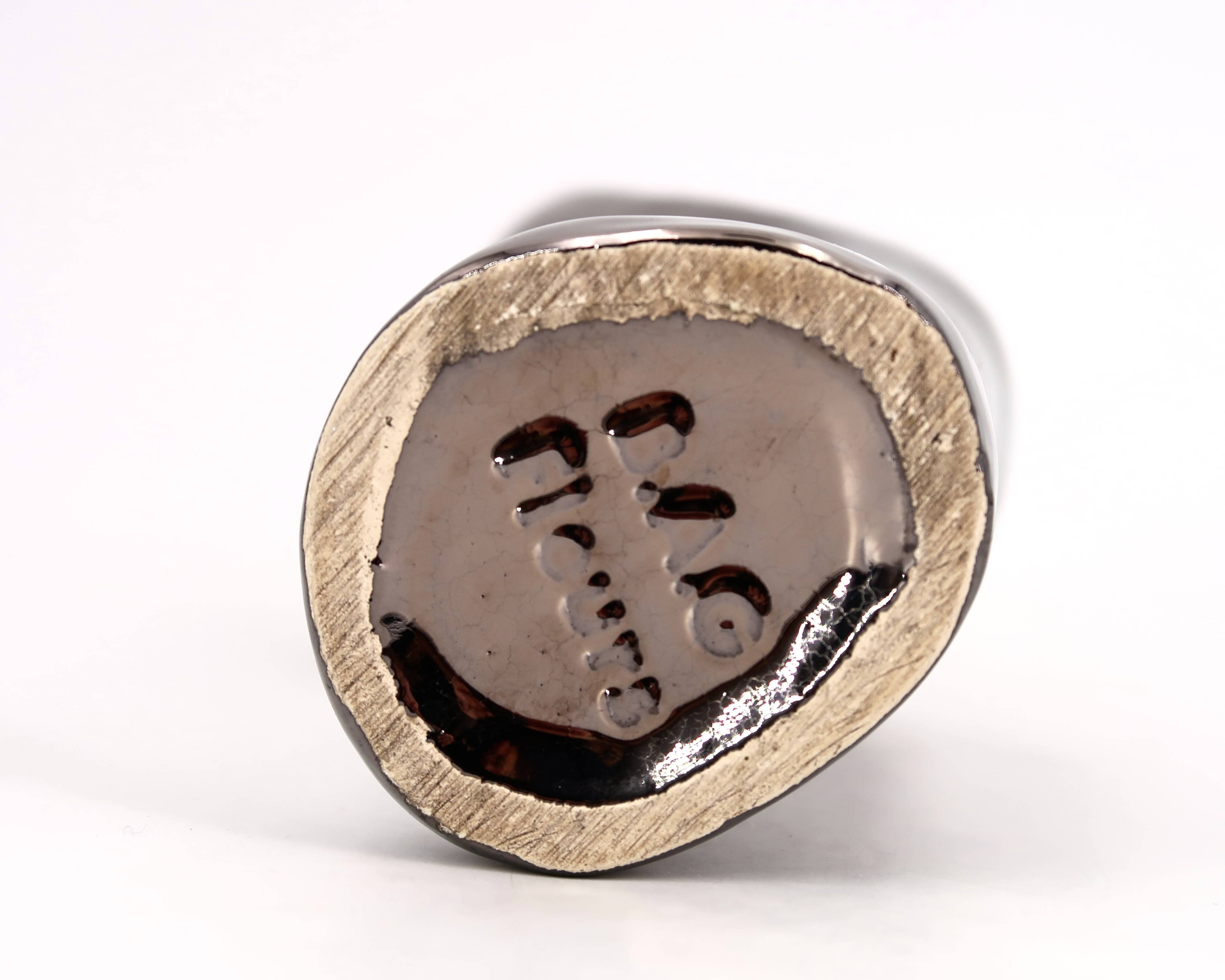 Hand ring sizer Bag Flowers in bronze ceramic, 70s