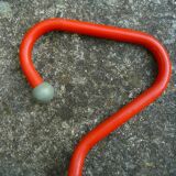 Ulisse cane stool/folding chair, red, Ivan Loss design, vintage Italian 1980s