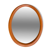 Miroir ovale vintage en bois massif 1960 72x54cm