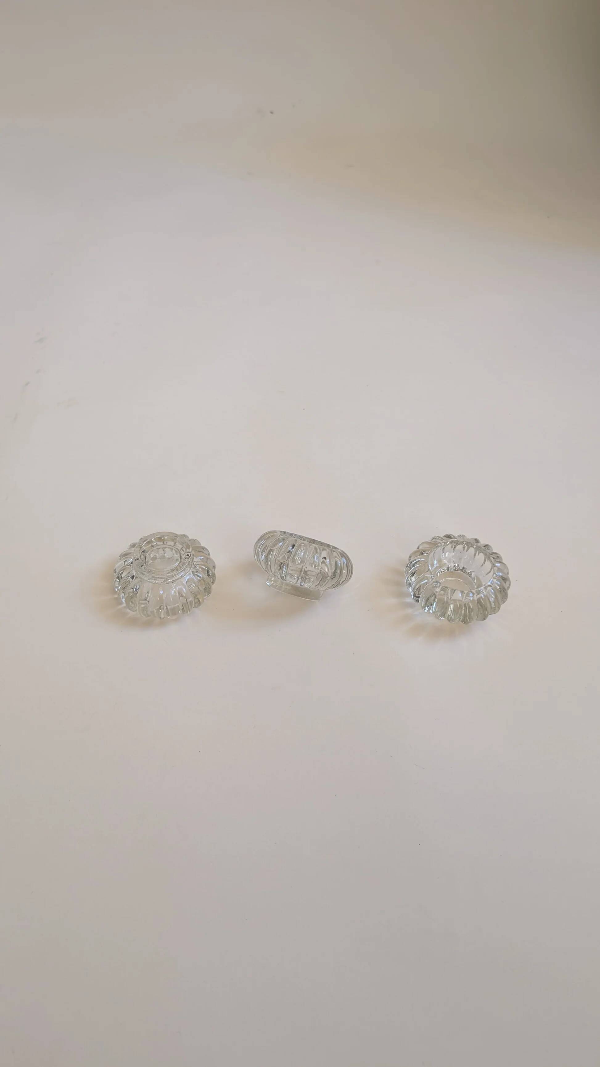 Ensemble de 3 bougeoirs en verre