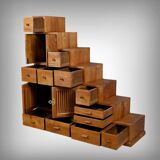 Kaidan Tansu staircase furniture in teak – 2nd part 20th century