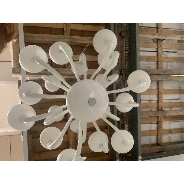 Contemporary pop white murano glass chandelier