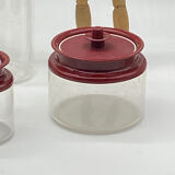 Set of 4 vintage tupperware cristal / bordeaux ,