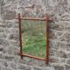 Vintage wooden turned mirror in bamboo style – 1950s/60s