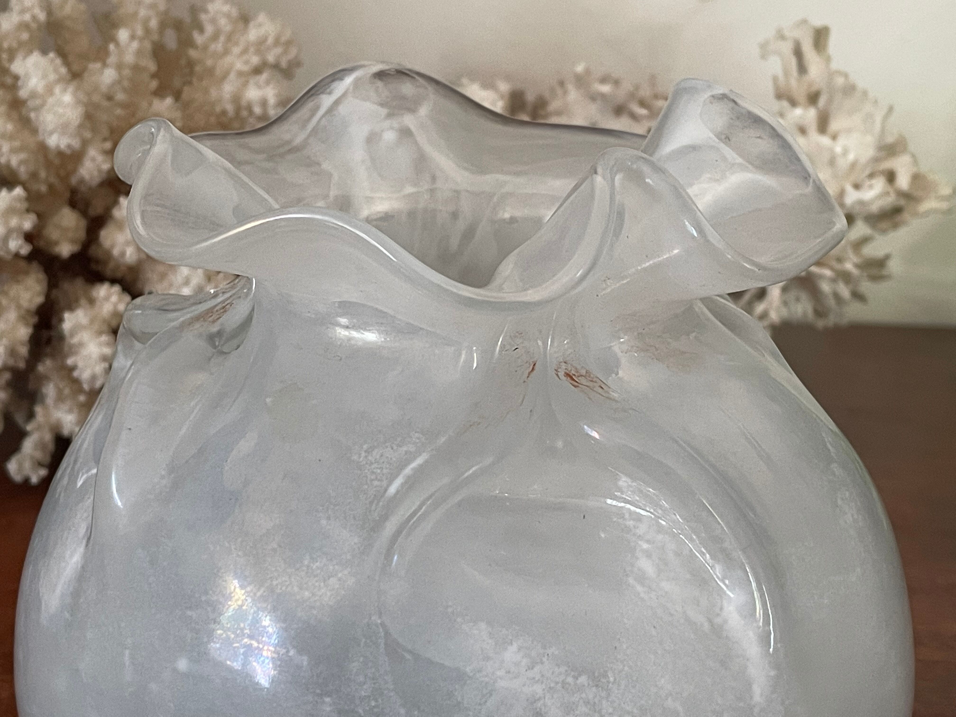 handmade blown glass ball vase Maure Vieil
