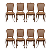 Lot de 8 chaises cannées