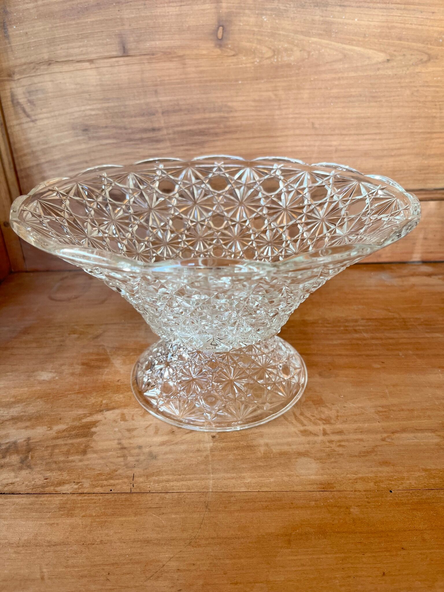 Antique standing cup in chiseled glass