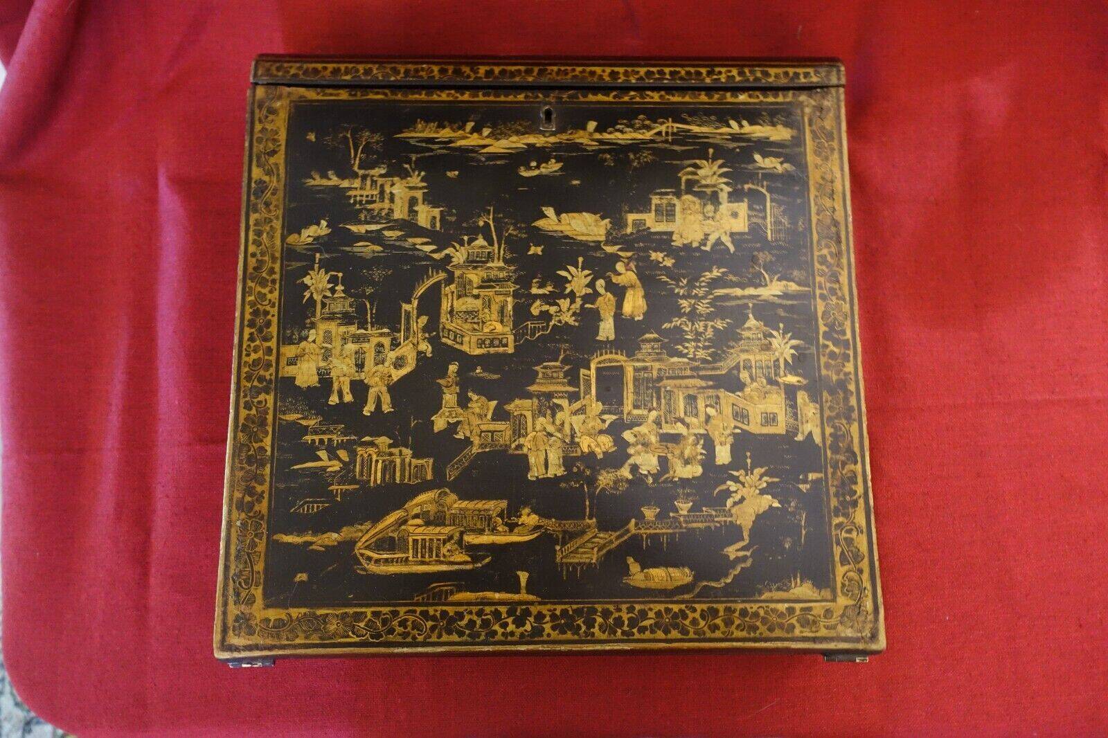 19th century Asian lacquer writing desk Napoleon III