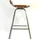 Charlotte Perriand "Les Arcs" vintage saddle leather bar stool – 1960s