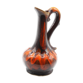 Vintage orange ceramic carafe