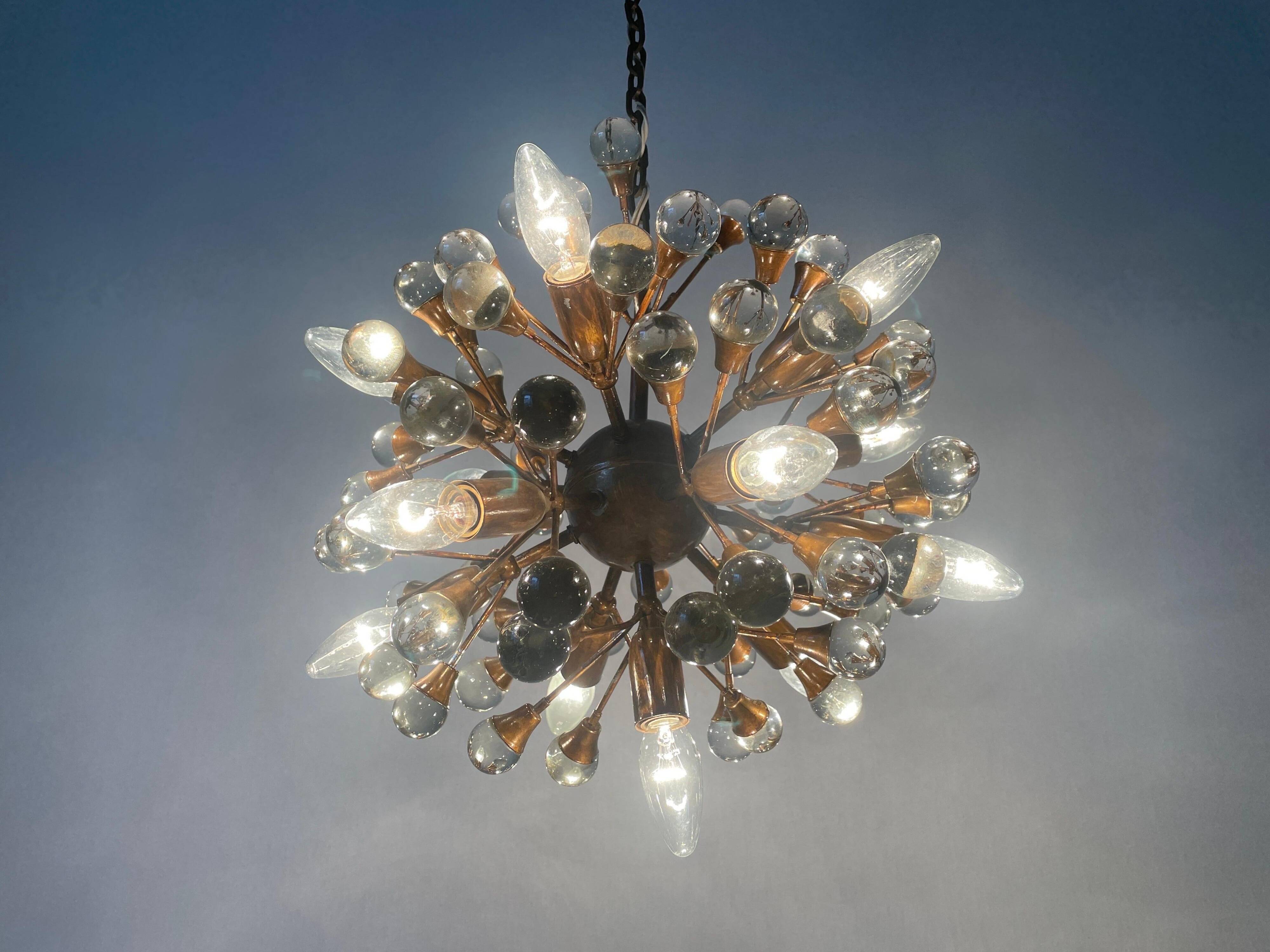 Atomic chandelier by Vereinigte Werkstätten München, 1950s, Germany
