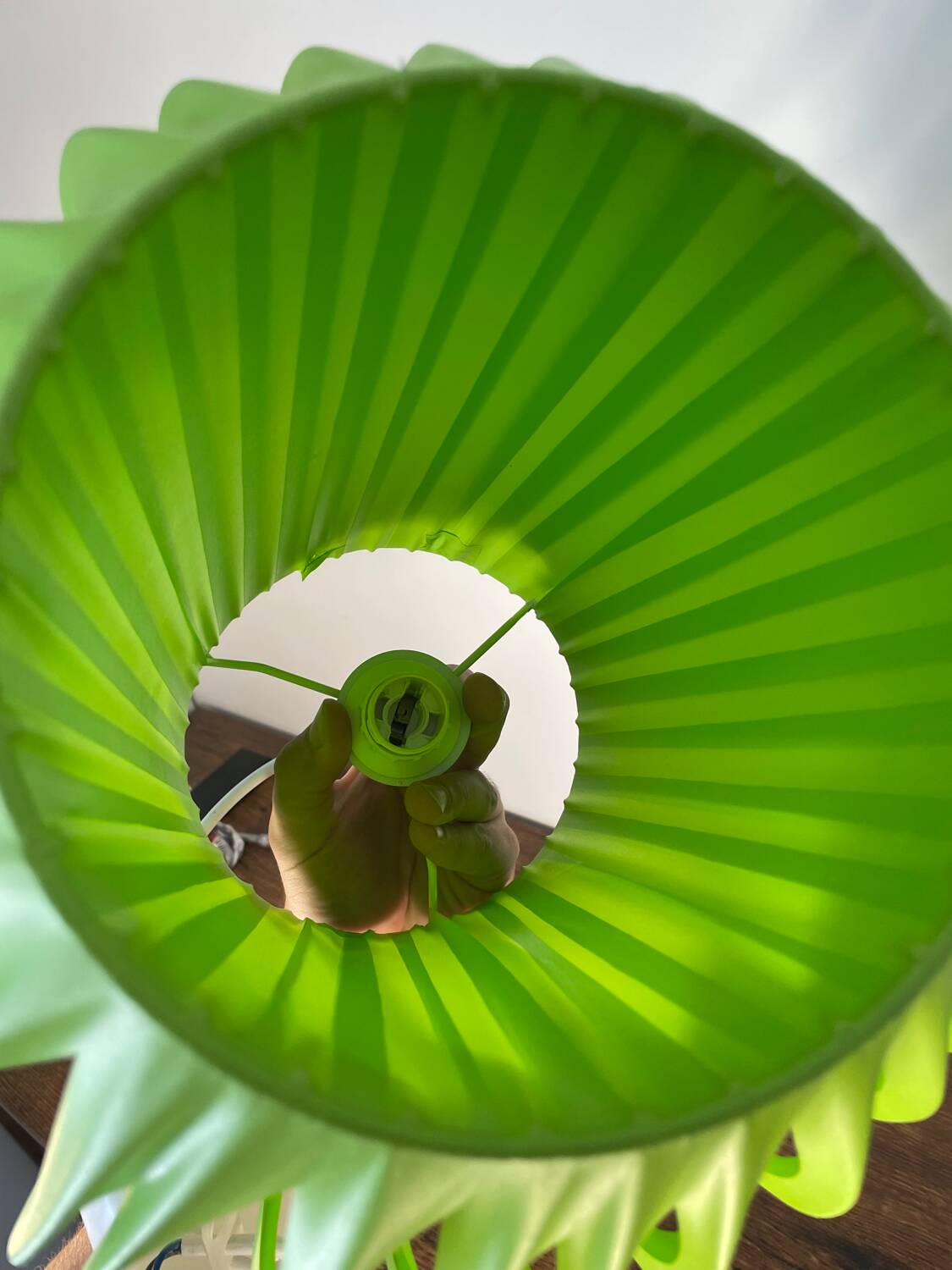 Vintage Steinhauer space age green pendant light