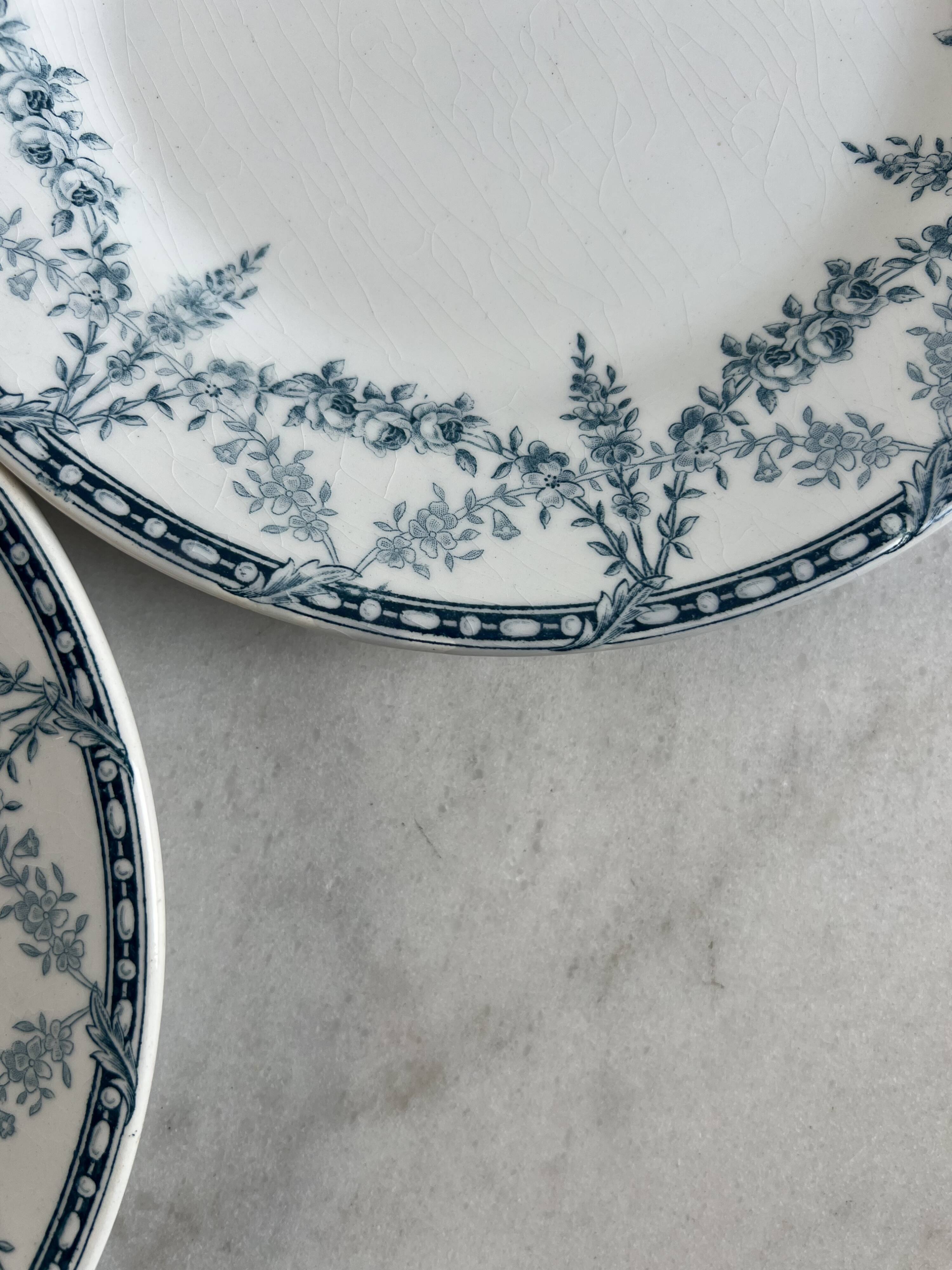 Set of 4 flat plates Creil and Montereau Labrador