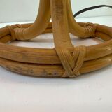 Vintage table lamp rattan and wicker 1970