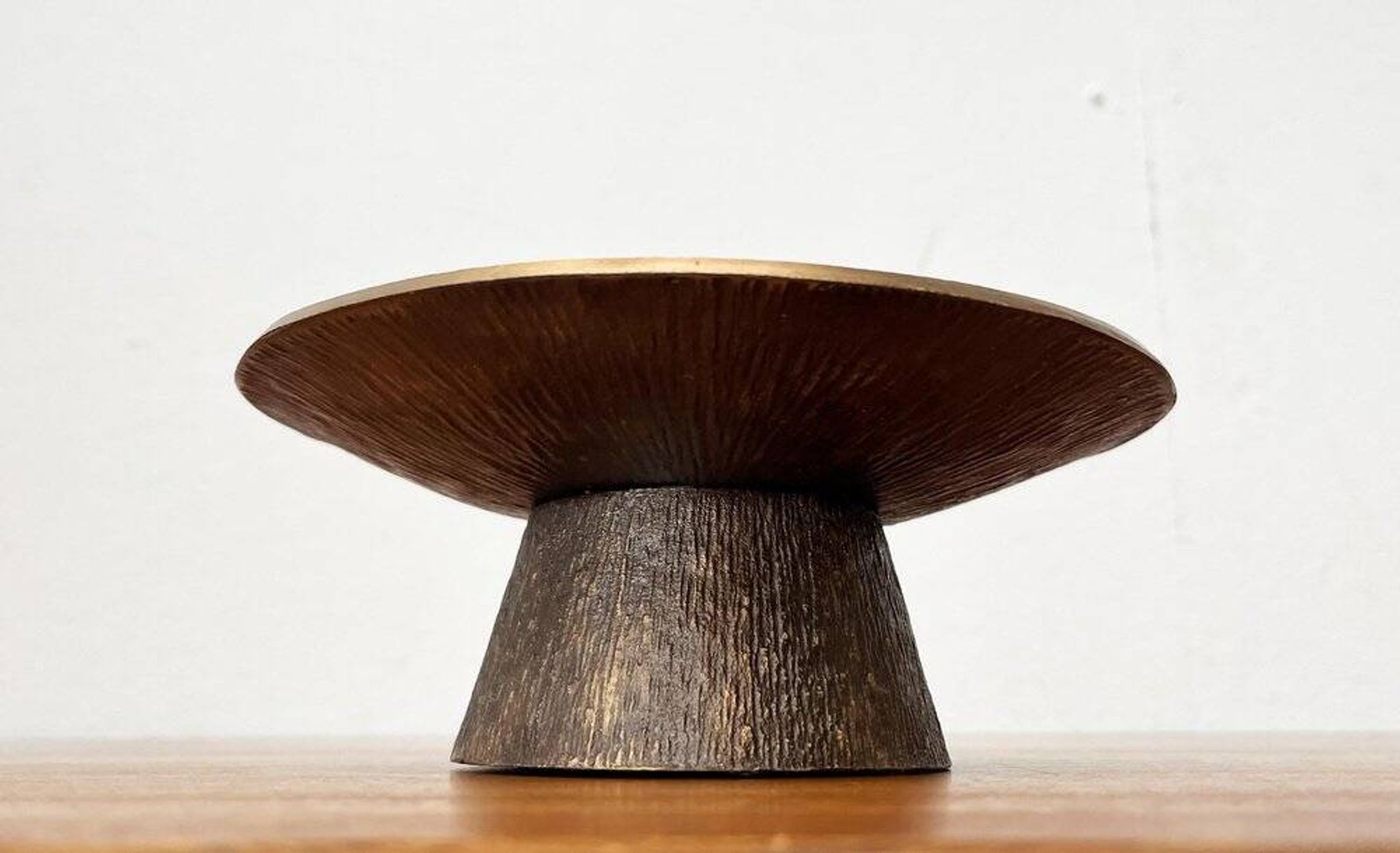 Bougeoir Brutaliste en Bronze Milieu du Siècle, années 1960