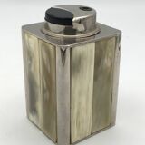 Large Vintage Collection TABLE LIGHTER in chrome-plated metal and horn