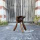 Tabouret Billot en Bois Massif – Sculpture Organique H54cm