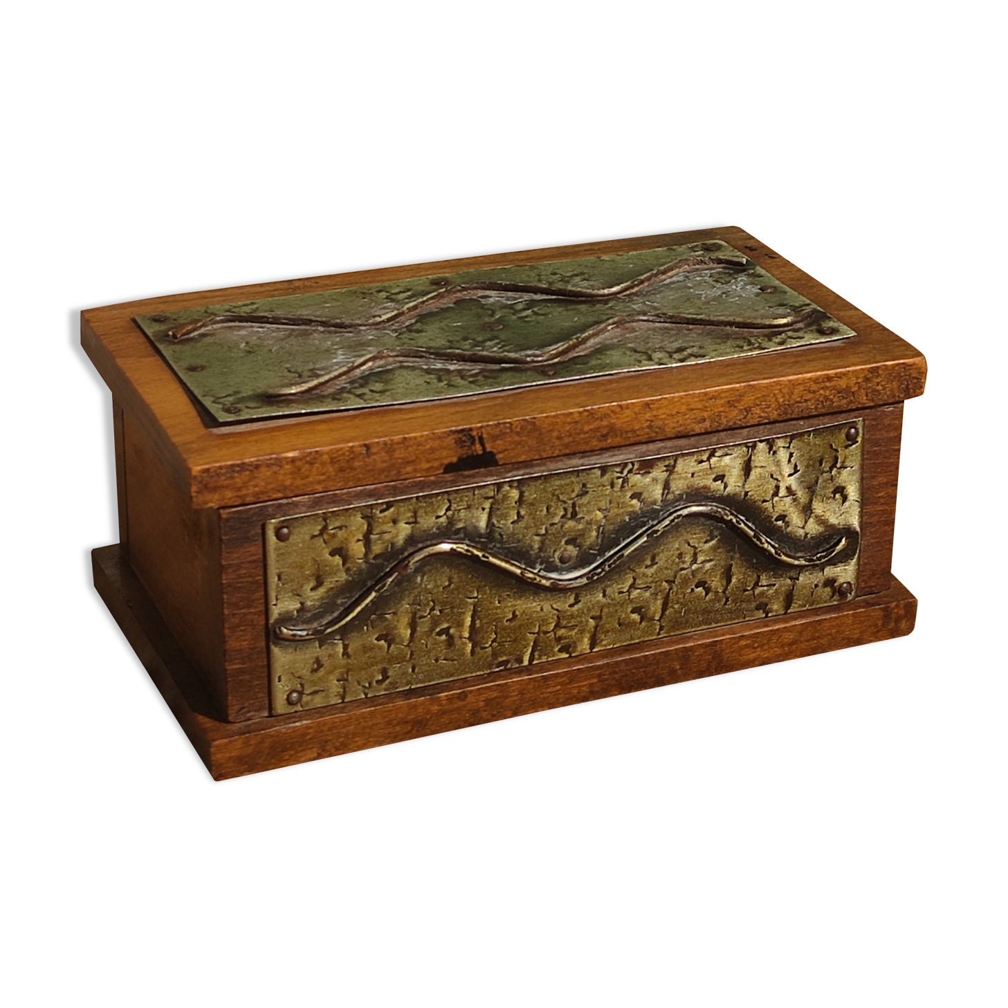 Vintage wooden and metal box