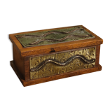 Vintage wooden and metal box