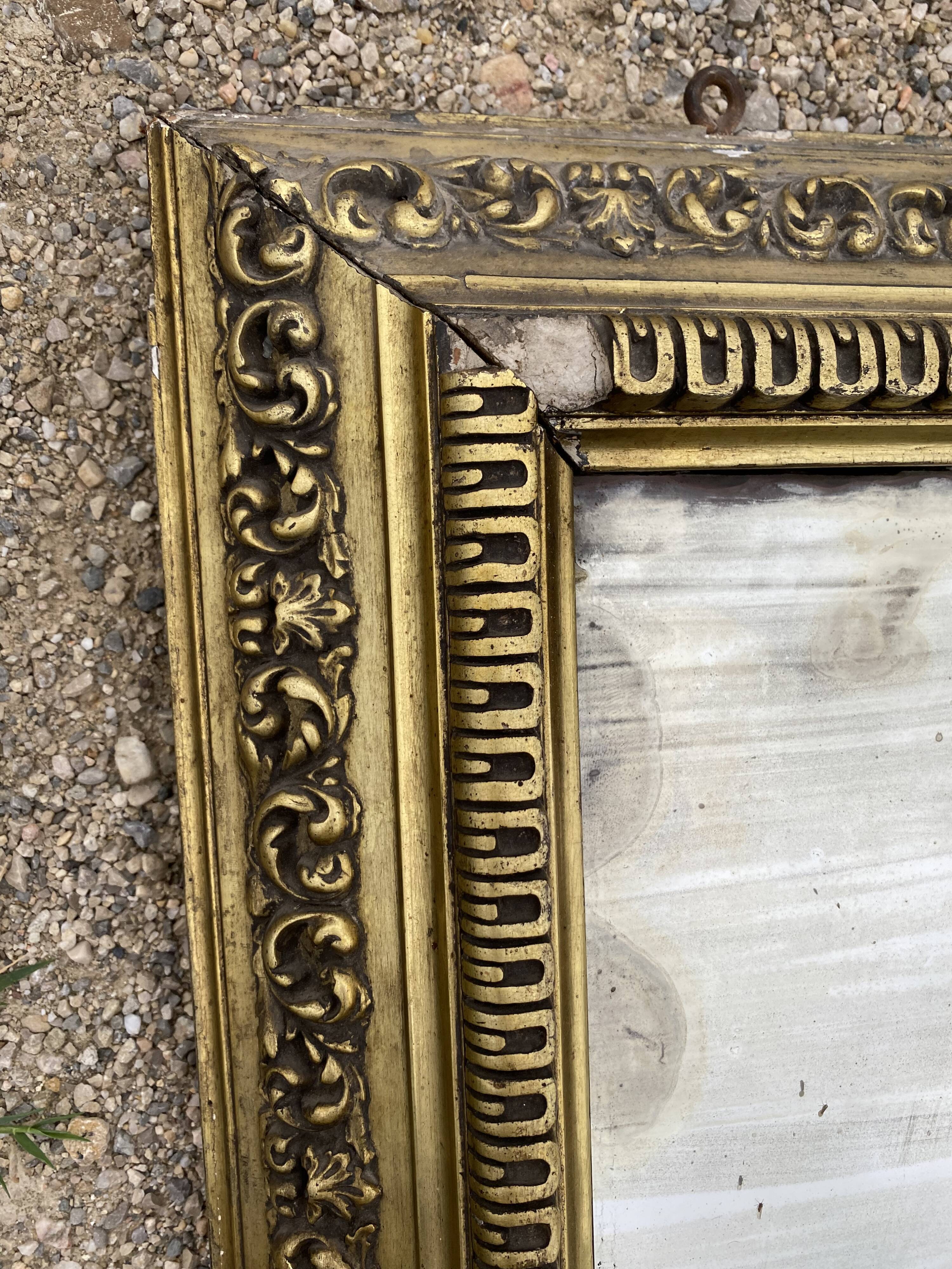 Golden mirror XIXth, 186x106 cm