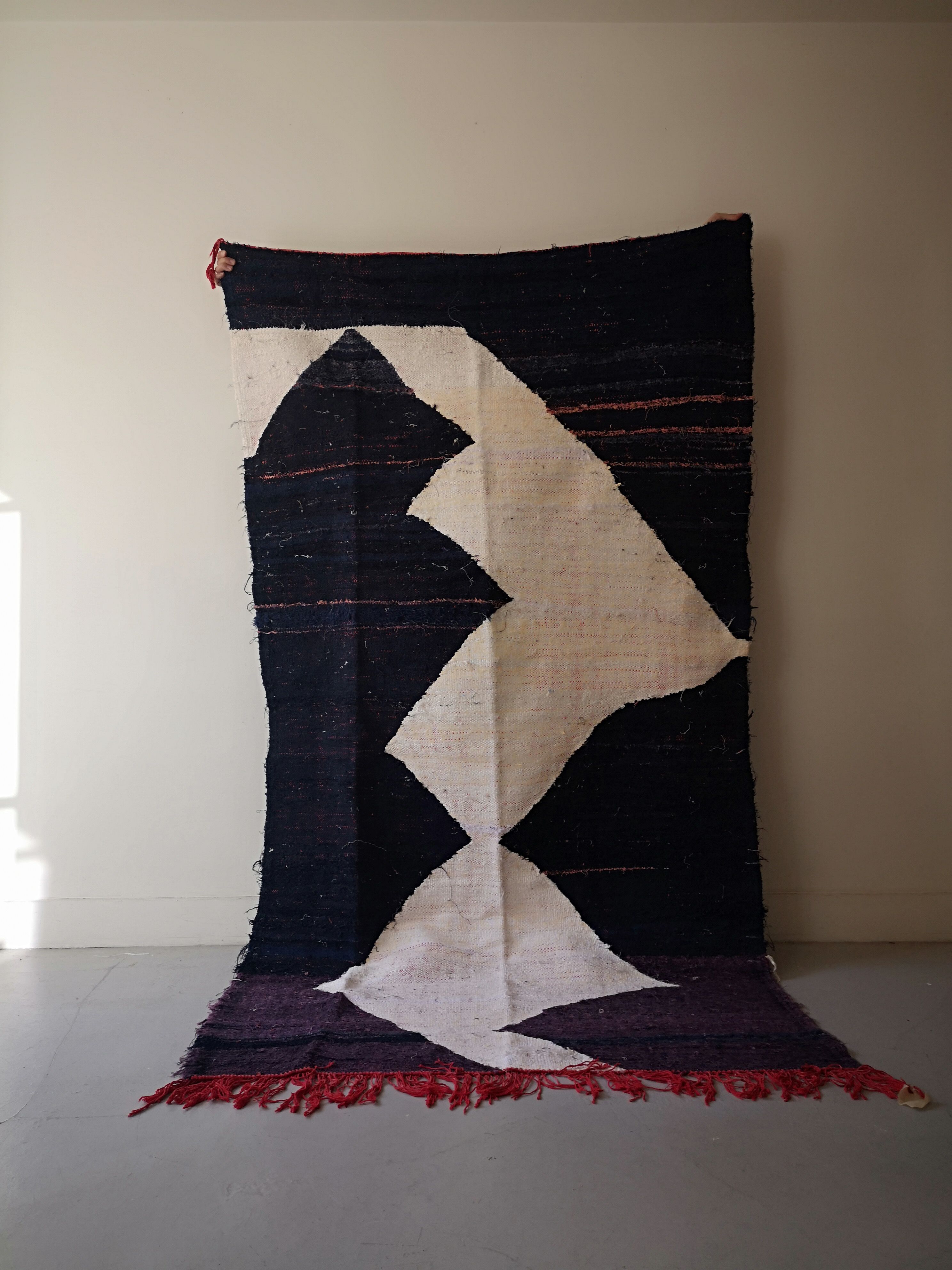 Tapis boucherouite berbère tissé main