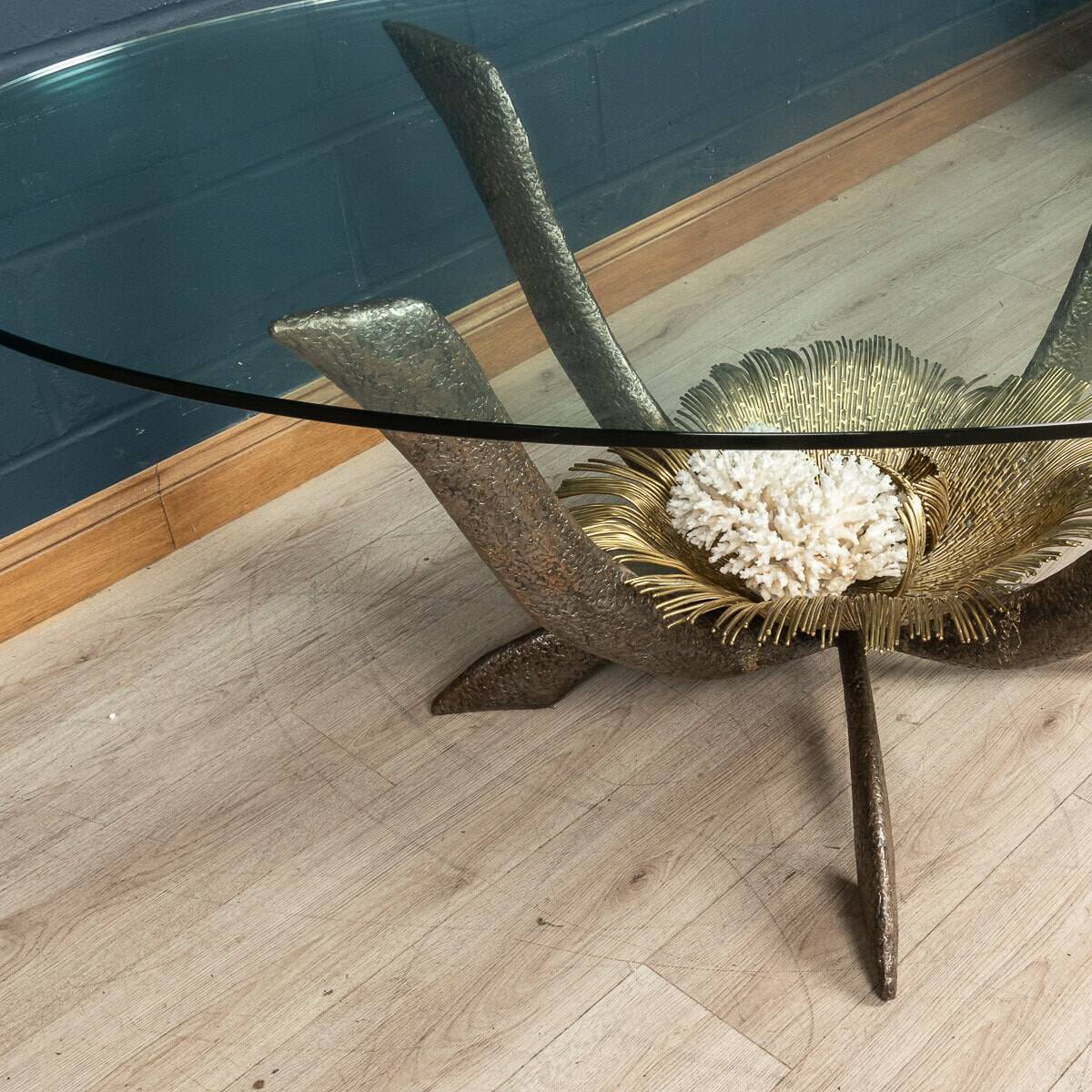 Rare 20thc french dining table by jacques duval brasseur, france c.1970
