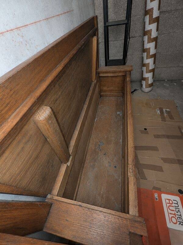 Oak bench with storage