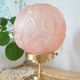 Art Deco floral table lamp, vintage pink opaline glass