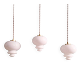 Scandinavian trio of suspensions in white opaline, 1960.