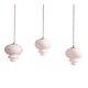 Trio de suspensions scandinaves en opaline blanche, 1960